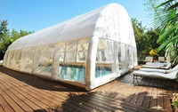 Blanco personalizado ventana piscina inflable cubierta de techo para la venta