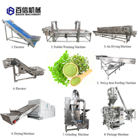 Vente chaude Ligne de production industrielle de traitement de la poudre de feuilles de Moringa fraîches, comprenant le lavage, la découpe, le séchage et le broyage