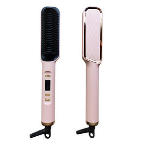 Brosse chauffante portable PTC à ions négatifs pour <span class=keywords><strong>cheveux</strong></span> et barbe, double usage lissage et bouclage, avec écran LCD électrique - Product Image 6