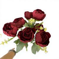 Dekorasi Pernikahan Bunga Peony Buatan, Rangkaian Bunga Sutra untuk Hotel, Properti Fotografi Luar Ruangan, Bentuk Hati di Tengah