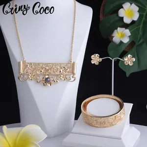 Cring CoCo Liontin Mutiara Sederhana Perhiasan Hawaii Kalung Isi Emas Guam Perhiasan Emas 14K Grosir Kalung Polinesia