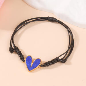 Personalizado hecho a mano macramé cuerda tejida cordón trenzado corazón encanto pulsera moda cadena pulseras para Mujeres Hombres <span class=keywords><strong>amistad</strong></span> inspirada - Product Image 5