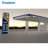 Panneau lumineux de monument extérieur OEM, boîte à lumière autonome, publicité numérique LED, prix du gaz, aluminium, double face, panneau pylône de station-service
