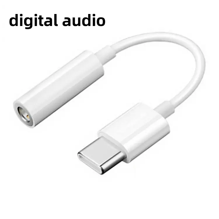 Digital Audio C Type To 3.5mm Headphone Audio Jack Adapter For Mobile Phone