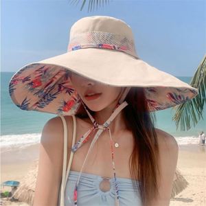 Nuevo Sombrero de Sol de Verano para Mujer, Estilo Playero, con Bordado 3D, Ala Ancha, Estampado de Pescador, Protección Solar para Exteriores - Product Image 4