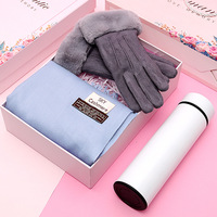 Regalos de aniversario personalizados con logotipo Bufandas Taza termo Guantes Conjuntos de invierno para negocios Gracias Fiesta de bienvenida Celebración