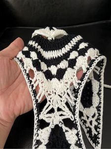 2024女性パーティーホルターバックレスドレス中空アウトセクシーロリータファッション夏休み手作りかぎ針編みロングニットマディドレス - Product Image 4