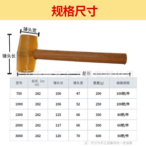 Rubber Mallet Plastic Handle Round Face 0.30-0.75 Kg For Ceramic Tile Installation Household Hardware Use - Product Image 2