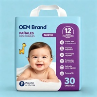 Pañales Desechables OEM para Bebés Alta Absorción Suaves Transpirables Textura 3D Talla P Mercado Sudamericano