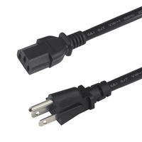 Nema 5-15p 3-cabang Amerika tipe Plug 16awg Iec320 Sjtw 18awg Svt kabel daya dengan Stripped Tinned akhir