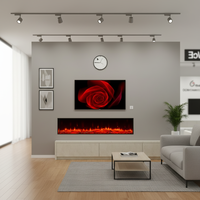 Cheminée électrique murale moderne Colsonn avec écran LED, télécommande, contrôle par application, thermostat réglable, multicolore, pour usage domestique