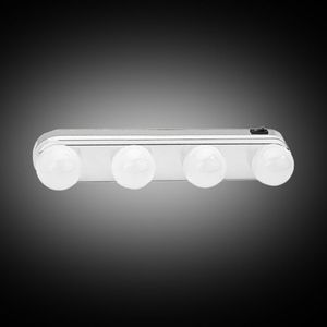Espejo <span class=keywords><strong>de</strong></span> <span class=keywords><strong>tocador</strong></span> portátil superbrillante, 4 bombillas LED estilo Hollywood, maquillaje - Product Image 4