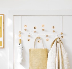 Nuovo Design Lavinia Home: Gancio per <span class=keywords><strong>Porta</strong></span> in Legno Resistente con 5-6 Ganci, <span class=keywords><strong>Appendiabiti</strong></span> Pieghevole da <span class=keywords><strong>Porta</strong></span> Bianco - Product Image 4