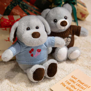 Toptan özel yeni beyaz oyuncak ayı yumuşak sevimli peluş oyuncak gri ayı dolması hayvan oyuncaklar çocuklar için köpek peluş oyuncak s - Product Image 3