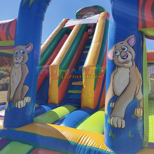 Party jumpers commercial bounce house with slide jungle fun inflatable bouncy castles for kids - Product Image 6