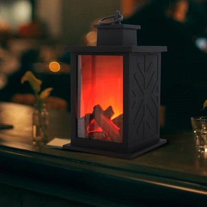 Nouvelle conception de lampe à <span class=keywords><strong>flamme</strong></span> de <span class=keywords><strong>cheminée</strong></span>, noir ABS, rechargeable, décoration intérieure, mini <span class=keywords><strong>cheminée</strong></span> avec poignée de transport et poignée de suspension - Product Image 4
