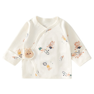 Blusa de Algodón Puro sin Costuras para Bebés Recién Nacidos, Estilo Túnica, Primavera-Otoño, 0-3 Meses, Unisex, Tejida, Manga Larga - Product Image 5