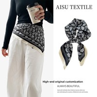 Ceinture Corset Ajustable pour Femme avec Foulard en Soie, Motif Paisley Vintage Superposé, Style Européen/Américain Haut de Gamme, Collection Printemps
