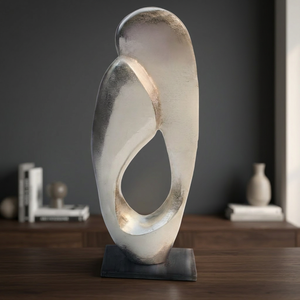 Aluminum High Q Modern Silver <b>Figurative</b> Sculpture Handmade Eco-Friendly Durable Metal Art Tabletop Decor Living Room Home Jaffs - Product Image 3