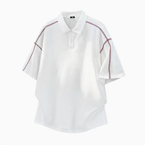 Polo de Manga Corta para Mujer, Color Blanco Sólido, Casual, con Logotipo Bordado en la Parte Delantera, Tela Oxford Transpirable, Largo Regular - Product Image 2
