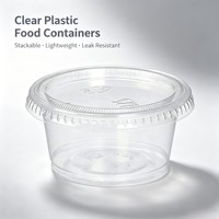 Gobelets à sauce jetables en PET transparent recyclables en gros, petits contenants alimentaires, portions individuelles pour plats à emporter