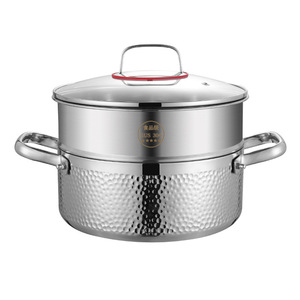 Conjuntos De Panelas De Luxo De Fábrica Pote Com Tampa De Vidro Utensílios De Cozinha Conjunto De Panelas De Aço Inoxidável De 5 Camadas - Product Image 5