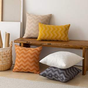Cojines nórdicos modernos con diseño de ondas, rectangulares, de poliéster suave, para decoración de sala de estar y dormitorio - Product Image 4