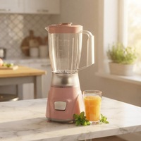 Blender de table électrique 350W, pot en plastique de 1,5L, faible bruit, pour smoothies, mixeur pour écraser les aliments, 2 lames en acier inoxydable