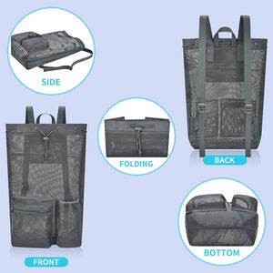 Muestra gratis, mochila grande Unisex-Adulto, bolsa de natación para niños, mochila impermeable para nadador, malla negra, las mejores bolsas de natación para nadadores - Product Image 5