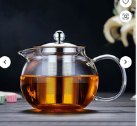 Carafe en verre de haute qualité, pichet à eau, théières avec infuseur en acier inoxydable, théière en verre borosilicate transparent