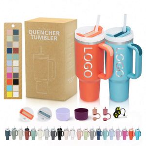 2025 Free Samples Travel Mug Stainless Steel Double Wall Vacuum Insulated Custom <b>Coffee</b> Cups 40oz Tumbler With Handle - Product Image 4