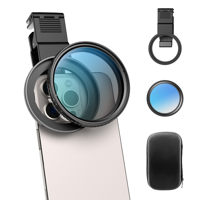 Apexel Fast Shipping Variable Phone ND2-32 Filter Private Label Adjustable Smartphone Camera HD 67mm Neutral Density Lens Filter