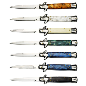 Cuchillo Táctico Profesional de Autodefensa MANWAY, Grado Industrial, <span class=keywords><strong>Italia</strong></span>, AKC, Plegable, con Botón de Apertura, Acero 440c, Mango de Resina - Product Image 1
