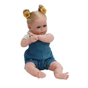 24英寸可爱重生婴儿娃娃逼真新生婴儿娃娃柔软全乙烯基硅胶身体重生栩栩如生硅胶婴儿