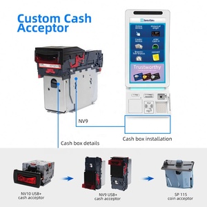 Custom Function Wall Mount 23.6 Inch Payment Kiosk Window Android System Optional Qr Code Display Receipt <b>Printer</b> Supermarket - Product Image 3