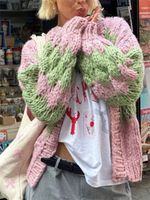 Pull cardigan en tricot pour femme, manches évasées, style coréen, vêtements personnalisés