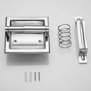 Porte-papier toilette mural encastré moderne en acier inoxydable, best-seller, pour usage extérieur - Product Image 3