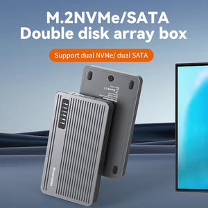 Vỏ ổ cứng <span class=keywords><strong>SSD</strong></span> ngoài <span class=keywords><strong>M.2</strong></span> NVMe SATA 20Gbps, hỗ trợ <span class=keywords><strong>RAID</strong></span>, dành cho ổ cứng <span class=keywords><strong>SSD</strong></span> NVMe SATA <span class=keywords><strong>M.2</strong></span> 2230 2242 2260 2280 - Product Image 2
