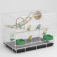 Cage d'élevage pour oiseaux Cutepet, grande, luxueuse, pliable, écologique, en fer thermolaqué, avec plateau en plastique, motif solide, fermeture à bouton, pour animaux de compagnie