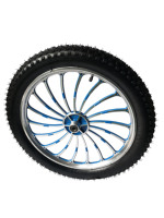 Roue pneumatique en alliage d'aluminium 20 x 3,0, haute élasticité, silencieuse, plate, directionnelle, rouleaux gonflables pour vélo