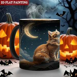 Taza de Cerámica Esmerilada de 11 oz, Taza de Café con Diseño de Gato Activada por Calor - Product Image 6
