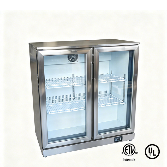 Under Counter Back Bar Beverage Cooler Fridge Display with Glass Door Air Cooling Automatic Defrost for Beer
