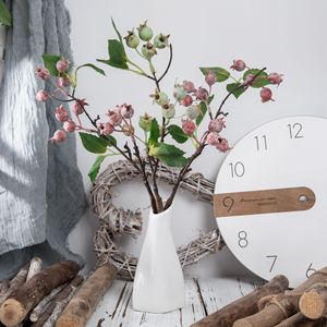 กิ่งกุหลาบประดิษฐ์ CallaFloral สีชมพู แดง เขียว ทำจากพลาสติก สำหรับตกแต่งบ้าน - Product Image 1