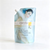 Pochette souple personnalisée avec bec verseur pour remplissage efficace, idéale pour l'emballage de gel douche et de lotion corporelle