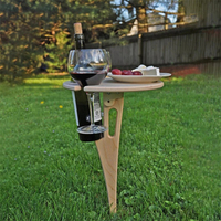 Porte-gobelet à vin pliable, support suspendu en bois, Tables de pique-nique, étagère à gobelets de plage, Table à vin CNLF