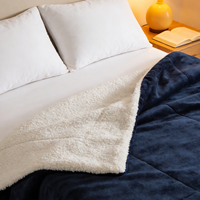 Couverture en flanelle sherpa douce et chaude personnalisée OEM ODM, 100% polyester, épaisse, confortable, double couche