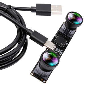 ELP Caméra 3D 4MP 60fps 3840X1080P Synchronisation Module de caméra <span class=keywords><strong>USB</strong></span> stéréo avec double objectif grand angle sans distorsion - Product Image 1