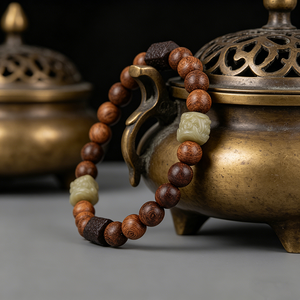 Bracelet unisexe en bois doré poli durable, forme lion Bodhi, perles Mala, accessoires de prière portables, <span class=keywords><strong>méditation</strong></span> quotidienne - Product Image 2