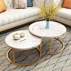 Goldtop 2024 đá cẩm thạch hiện đại hàng đầu Bàn cà phê bán buôn hiện đại trang trí nội thất bàn trà nhỏ bảng ngắn - Product Image 6