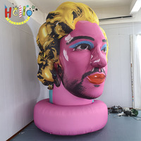 Estatua Inflable Gigante de Cabeza Humana, Decoración Pop Art Retro Glamour para Ferias Comerciales, Exposiciones, Inauguraciones y Festivales